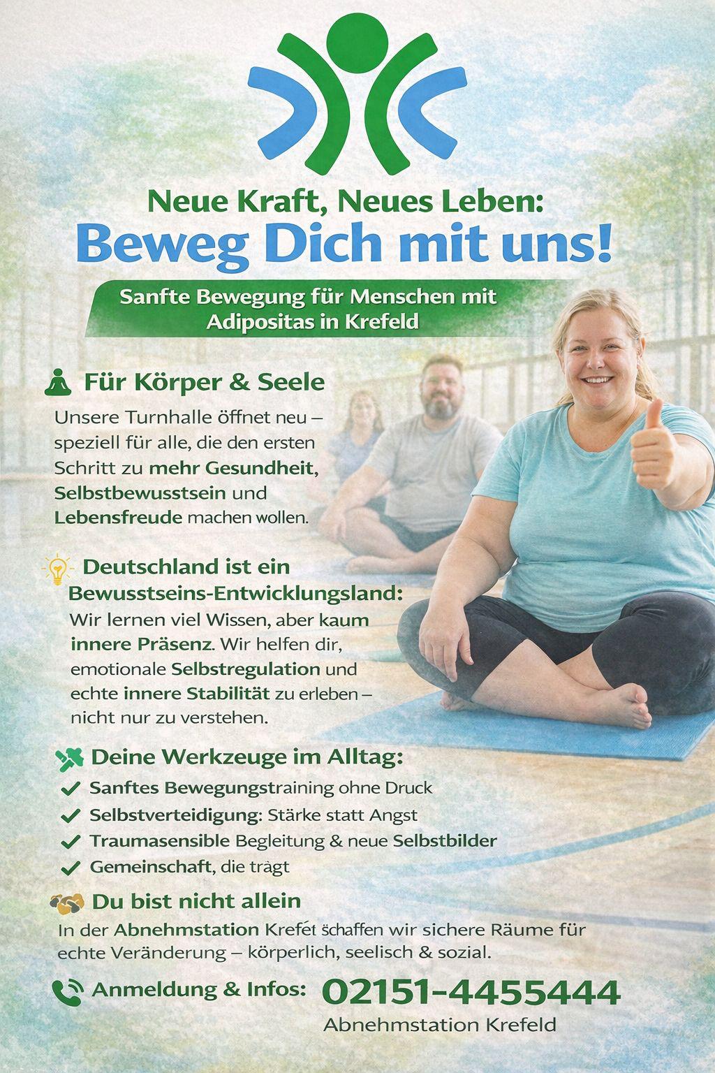 Flyer: Sanfte Bewegung bei Adipositas