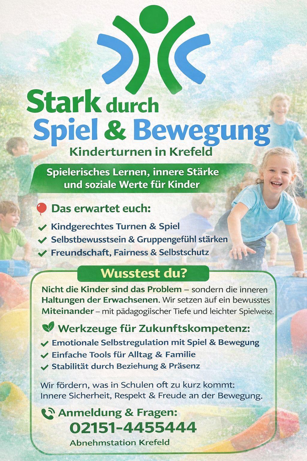 Flyer: Kinderturnen — Stark durch Spiel & Bewegung